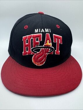 Miami Heat Mitchell & Ness Hardwood Classics Adjustable Snapback Hat Cap 7 3/4